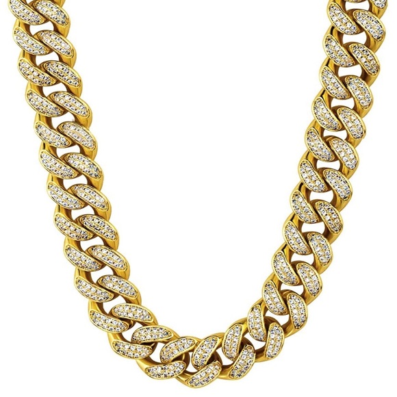 Other - Iced Out 24 inch 12MM 18k Gold plated